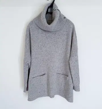 띠어리 럭스 스웨터 니트 그레이 울 하이넥