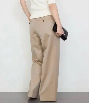 Deuxieme Classe 실크 혼방 턱 와이드 팬츠