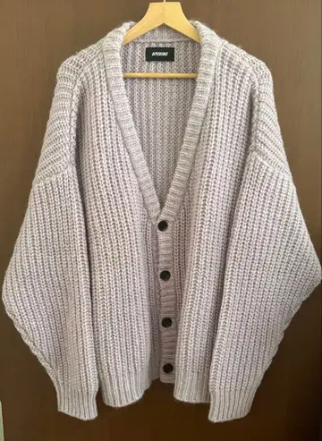 OPENING ACT 퍼플 오버 사이즈 모헤어 가디건 사이즈 S