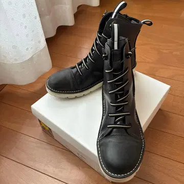 요스케 블랙 가죽 미드카프 부츠