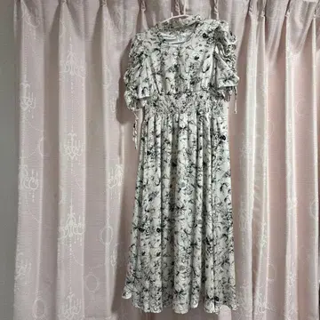 evelyn 플라워 프린트 반팔 롱 원피스