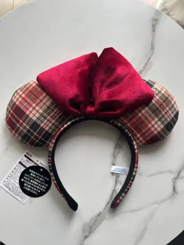 [ 완판템 ] 미니 마우스 체크 무늬 머리띠 디즈니