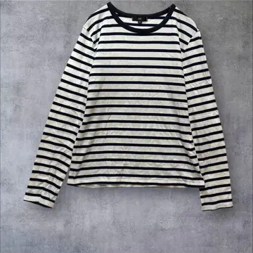 [DHC] 긴팔 티셔츠 롱T 상의 보더 네이비 S