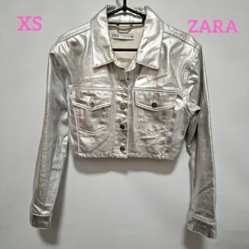 ZARA 실버 XS 크롭 자켓 숏 기장
