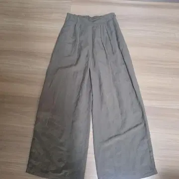 저널 스탠다드 카키 린넨 와이드 팬츠