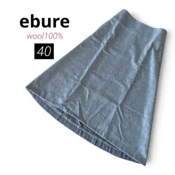 새상품급 에부르 ebure 플레어 롱 스커트 울 그레이 고급 L