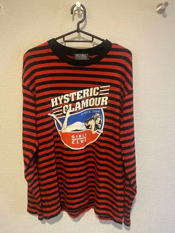 HYSTERIC 빨검 스트라이프 긴팔 티셔츠 M