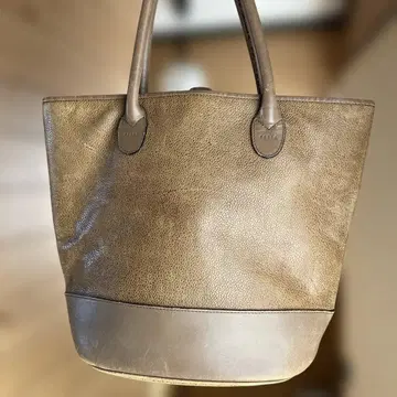 브라운 가죽 토트백