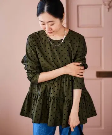 TORRAZZO DONNA 도트 무늬 티어드 블라우스