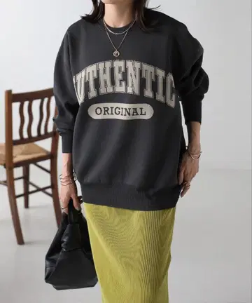 [택 포함 새상품] 자카드 로고 니트 풀오버 리파인드 웍스 차콜