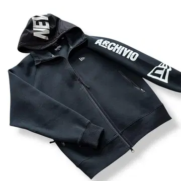 뉴에라 x 알치비오 레어 골프 콜라보 풀 집업 후드티 블랙 L