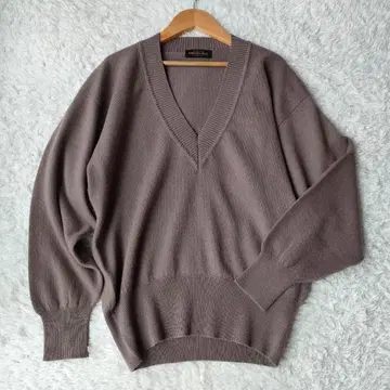 가든힐즈 캐시미어 100% 니트 스웨터 M V넥 브라운 캐시미어