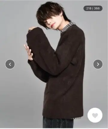 ADRER 극상 복슬복슬 니트 브라운 L