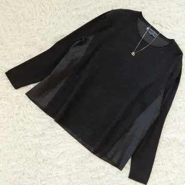 컨디션 최상 23구 니트 스웨터 풀오버 절개 다크 그레이