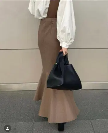 clastellar 머메이드 스커트 베이지 가죽 벨트 세트