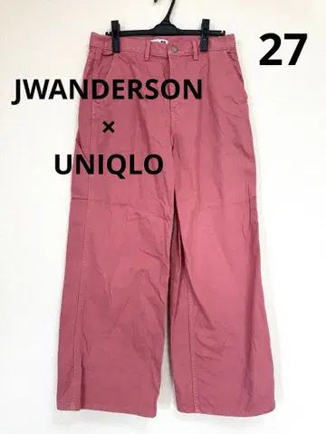 [ 미사용 새상품 ] JW 앤더슨 유니클로 릴랙스 페인터 팬츠 27 핑크