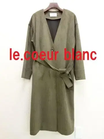 르쿠르블랑 페이크 스웨이드 코트 롱 코트 카키 38