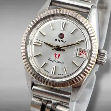 [레어 작동품] 라도 퍼플 호스 수동 와인딩 자동 와인딩 데이트 여성용