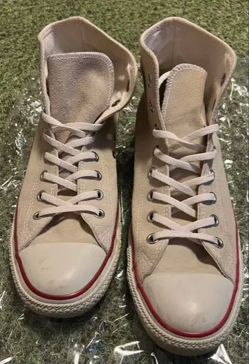 론 헤르만 콜라보 Converse All Star 하이컷 화이트 스웨이드