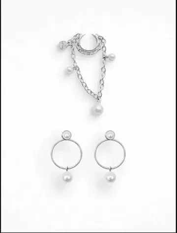 O sh jewelry 펄 귀걸이 이어커프 세트