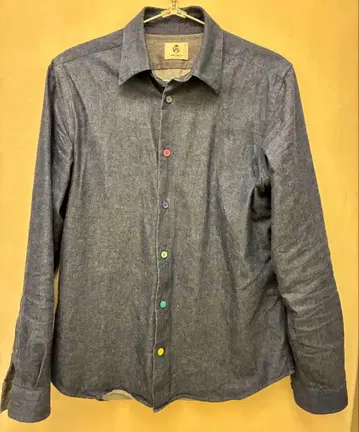 PAUL SMITH 다크 블루 데님 셔츠 ( 멀티 컬러 버튼 )