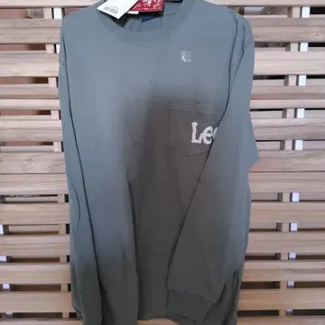 Lee 포켓 부착 긴팔 T셔츠 L 사이즈 올리브 그린
