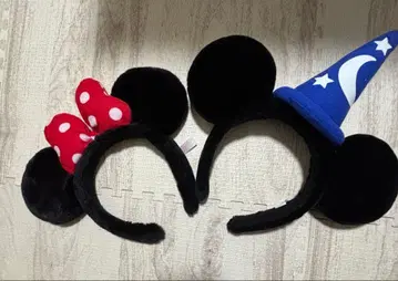 새상품급 디즈니 미키 미니 머리띠 커플 세트