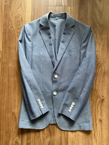 ORIHICA 오리히카 울 린넨 혼방 블루 그레이 싱글 자켓 XS