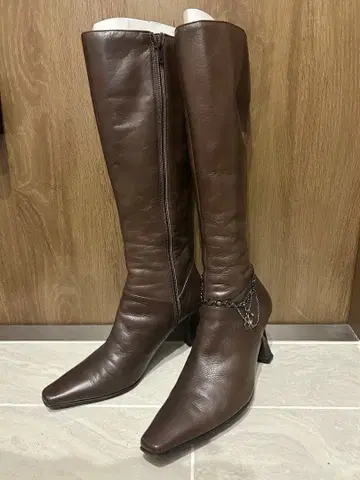 [ 엘레강스 히미코 ] 천연 가죽 롱 부츠 액세서리 포함