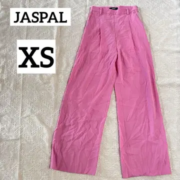 JASPAL [ XS ] 핑크 턱 입은 와이드 팬츠 롱 바지 롱 기장