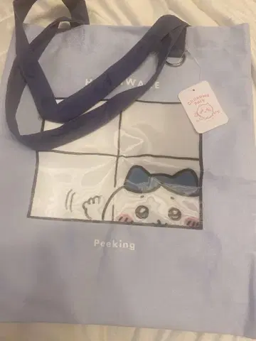 [미개봉 새상품] 치이카와 파크 렌티큘러 토트 에코백 하치와레