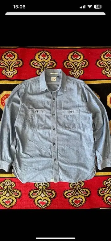 orslow 샴브레이 워크 셔츠 빈티지 핏