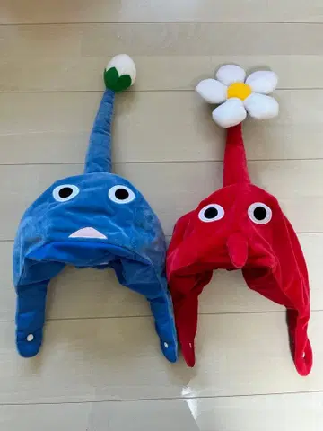 피크민 코스프레 모자 빨간 피크민 파란 피크민