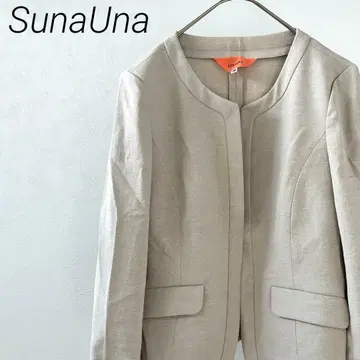 SunaUna 노카라 자켓 크루넥 포켓 부착 심플