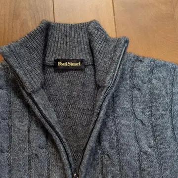 폴 스튜어트 캐시미어 혼방 울 더블 집업 니트
