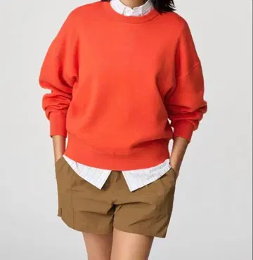 스무스 코튼 크루넥 스웨터 오렌지 XL