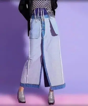 MAISON SPECIAL 데님 롱 스커트 리버서블 38