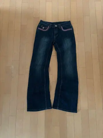 [ A1 ] 플레어 데님 팬츠 다크 블루 사이즈 40