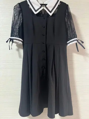 ROJITA 로지타 레이스 소매 블랙 미니 원피스