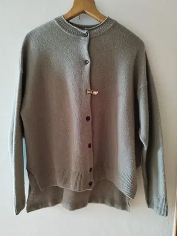 그레이 긴팔 니트 가디건 F 사이즈 모 100%