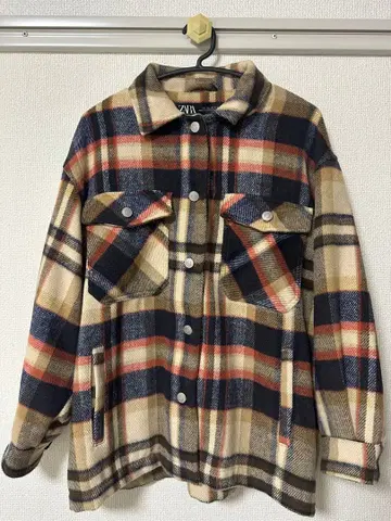 ZARA 체크 무늬 오버 사이즈 자켓