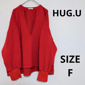 HUG.U 하그유 긴팔 맨투맨 풀오버 깊은 V넥 맨투맨 트레이닝복