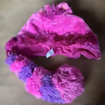 체셔캣 모자 캐릭터풍 핑크 보라색 모자