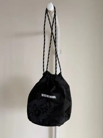 NEIGHBORHOOD 블랙 드로우 스트링 백 네이버후드