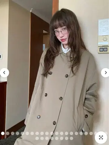 성숙/러블리 미들 기장 둥근 카라 트렌치코트 LUMIYUMI