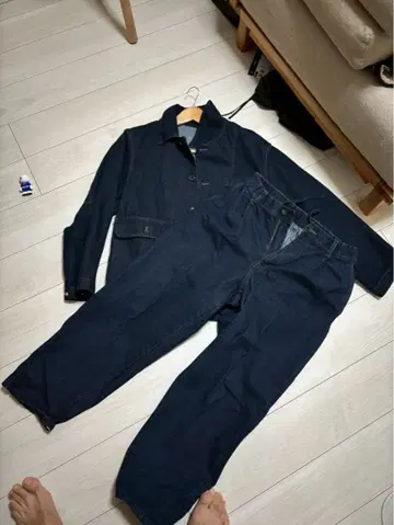 GU 데님 워크 자켓 캐롯 팬츠 세트 M