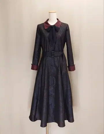 기모노 리메이크 배색 컬러의 플레어 원피스 (요청품)