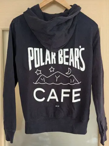 초레어!! 구제 의류 시로쿠마 카페 네이비 후드티