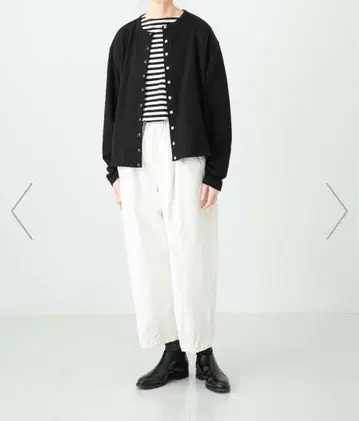 카구레 코튼 크롭 팬츠 화이트