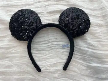 디즈니 블랙 미키 스팽글 머리띠
